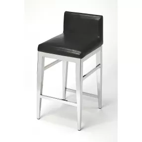 25" Brown Stainless Steel Bar Chair