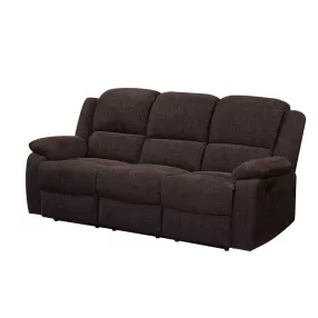 79" Brown And Black Chenille Reclining Sofa