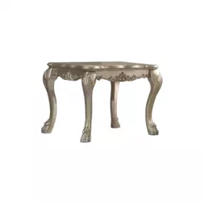 24" Gold Patina & Bone Manufactured Wood Square End Table