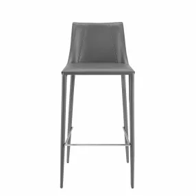 30" Gray Steel Low Back Bar Height Bar Chair
