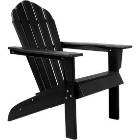 32" Black Heavy Duty Plastic Adirondack Chair