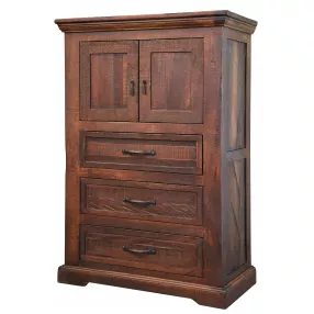 37" Brown Solid Wood Three Drawer Chest