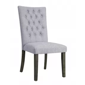 21" X 25" X 45" 2Pc Gray Fabric And Gray Oak Side Chair