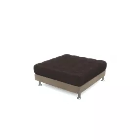 Brown microfiber microsuede stationary square seating with wood and metal accents