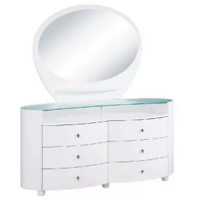 31" Sophisticated White High Gloss Dresser