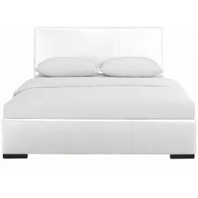 White Upholstered Twin Platform Bed