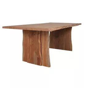 71" Brown Rectangular Solid Wood Dining Table