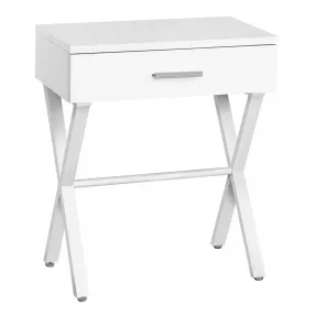 22" White End Table With Drawer