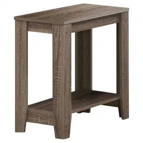 22" Deep Taupe End Table With Shelf