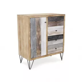 28" Multi Solid And Manufactured Wood Four Drawer Sideboard