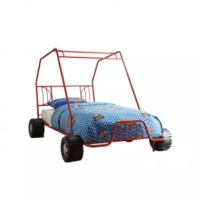 Steel Twin Red Bed