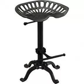 23" Black Iron Backless Adjustable Height Bar Chair