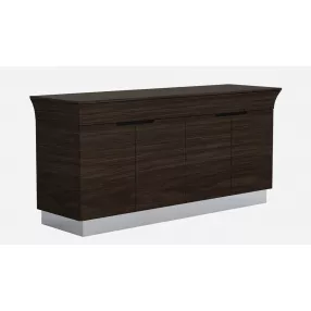 70" Dark Brown Two Drawer Buffet Table with Four Doors