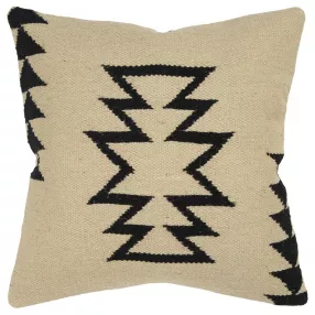 Down filled throw pillow with tribal motif and artistic pattern textiles