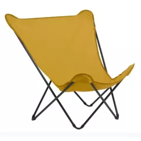 Yellow And Black Metal Folding Camping Chair