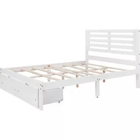 White Solid and Manufactured Wood Full Bed