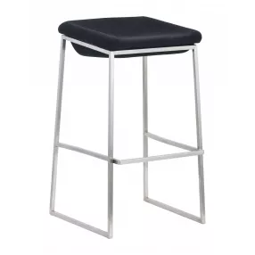 Steel backless bar height chairs in metal and natural materials