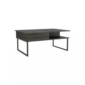 41" Onyx And Carbon Manufactured Wood Rectangular Lift Top Coffee Table