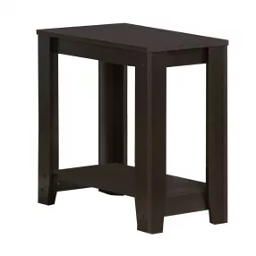22" Dark Brown End Table With Shelf