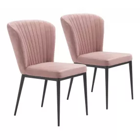 Set Of 2 Black Wingback Dining Chairs