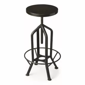 " Black Swivel Backless Bar Chair