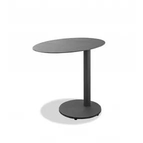 20" Gray Ceramic Tile Round End Table