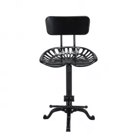 37" Black Iron Low Back Bar Height Bar Chair