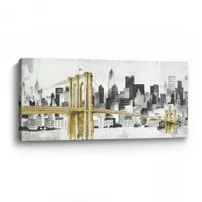 Nyc Golden Bridge Skyline Unframed Print Wall Art