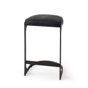 29" Black Iron Backless Bar Chair