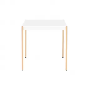 24" Gold And White Manufactured Wood Square End Table