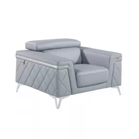 42" Silver Metallic Arm Chair