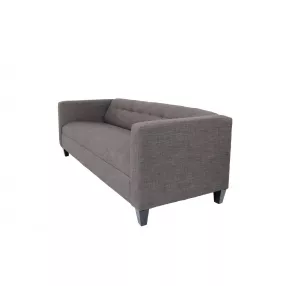 80" Charcoal Polyester And Dark Brown Sofa