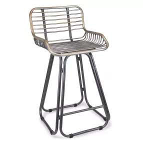 " Gray Steel Low Back Bar Chair