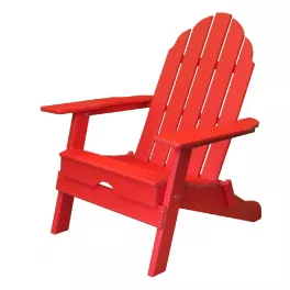 Red heavy duty plastic Adirondack chair for outdoor seating