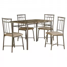 Cappuccino microfiber foam MDF dining set with chairs and rectangle table for outdoor use