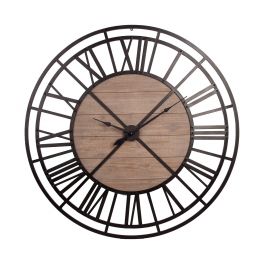59" Round Xl Industrial Stylewall Clock With Matte Metal Frame