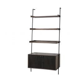 Two Toned Brown Wood Shelving Unit With 3 Shelves