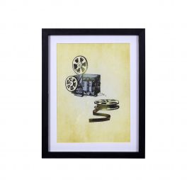 Contemporary Movie Projector and Film Framed Wall Art
