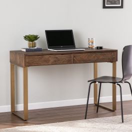 Shades of Brown and Gold Reclaimed Wooden Desk