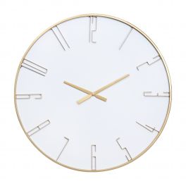 Minimalist White and Gold Wall Clock