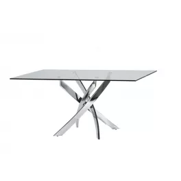 Glass steel rectangular dining table suitable for outdoor and indoor use