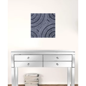 17" X 17" X 2" Gray, Lined Square - Wall Decor