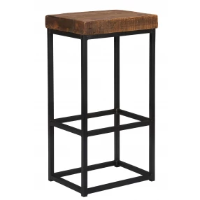 " Brown And Black Metal Backless Bar Height Bar Chair
