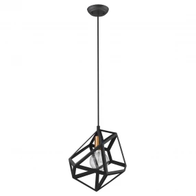 Hedron 1-Light Matte Black Pendant