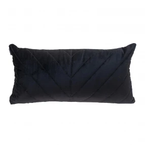 Black velvet lumbar pillow with decorative arrows pattern and fashion accessory accents