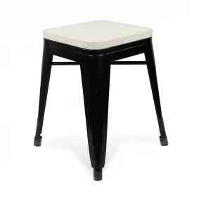 18 " White And Black Steel Backless Bar Chair