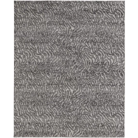 5' X 8' Gray Taupe And Ivory Abstract Power Loom Stain Resistant Area Rug
