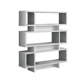 gray wood floating bookcase shelf furniture shelving rectangular wood bookcase