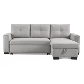 92" Light Gray Polyester Blend and Black Convertible Futon Sleeper Sofa