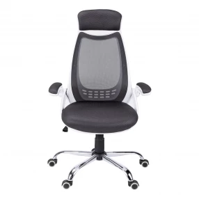 Black Polyester Seat Swivel Adjustable Executive Chair Mesh Back Plastic Frame